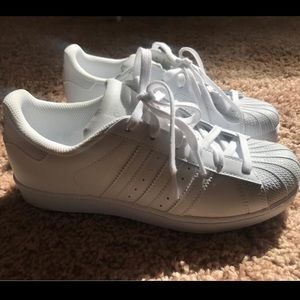 NEW - All White Adidas Superstars